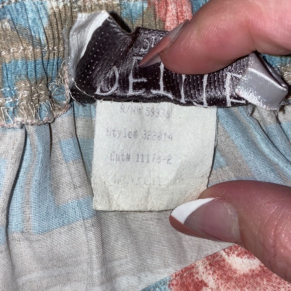 VINTAGE 80s 90s Pleated Floral Greek Key Skirt Size Medium - Picture 5 of 8